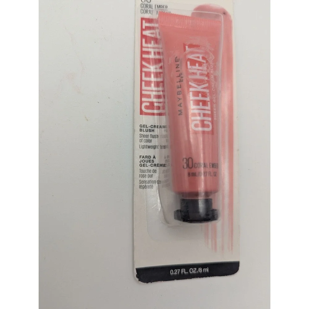 Maybelline Cheek Heat Gel-Cream Blush Tube 30 Coral Ember 0.27 fl oz New‎ Sheer